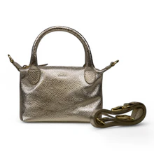 leren mini bag 
kleur mettalic goud 