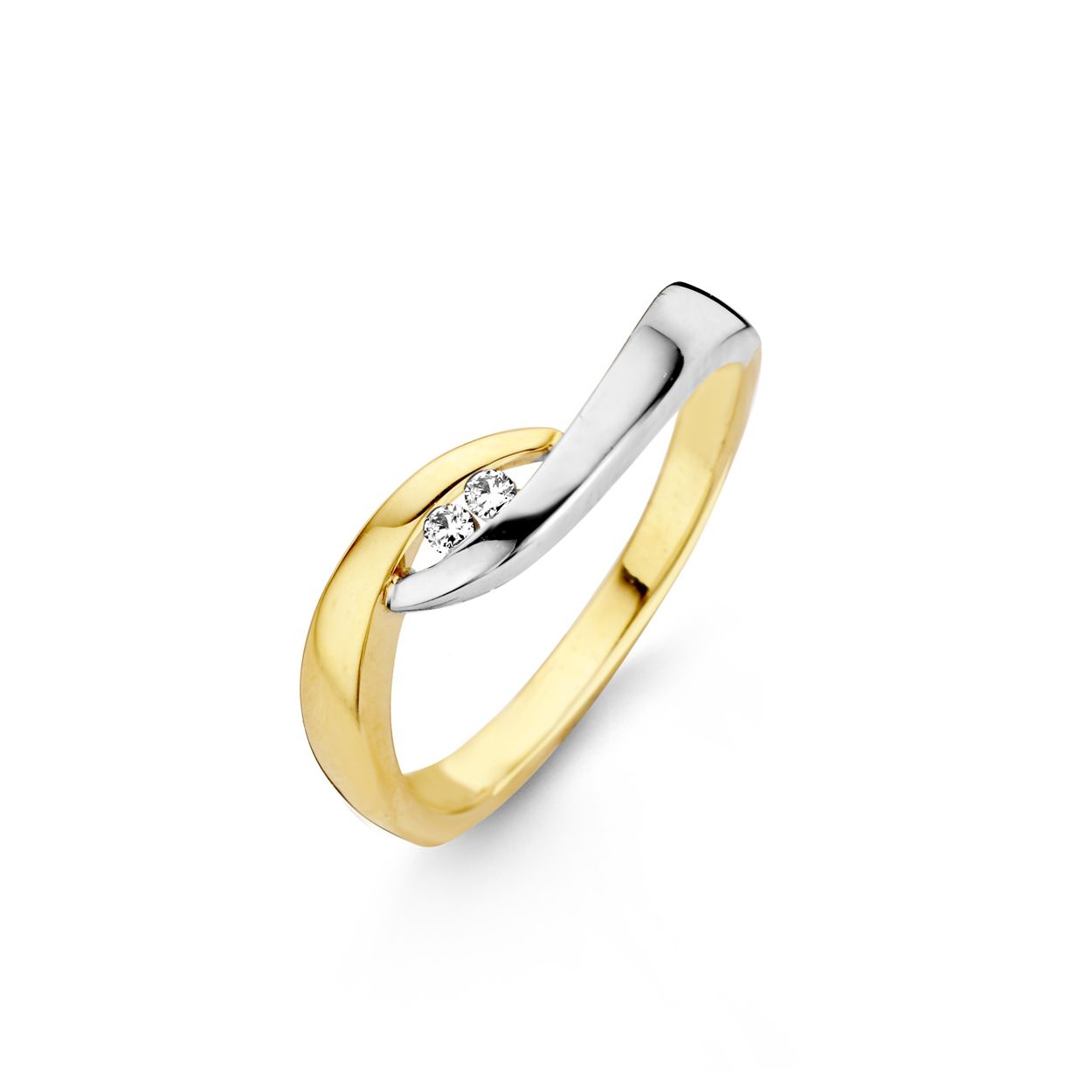 Bicolor ring 0.04 crt slagring 