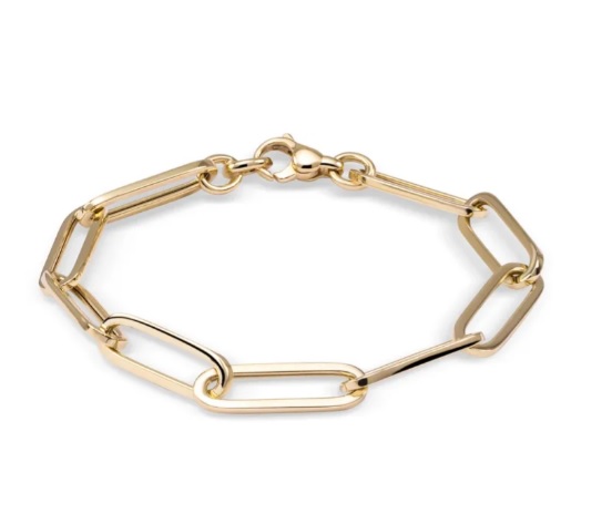 14k gouden armband met ovale schakels.