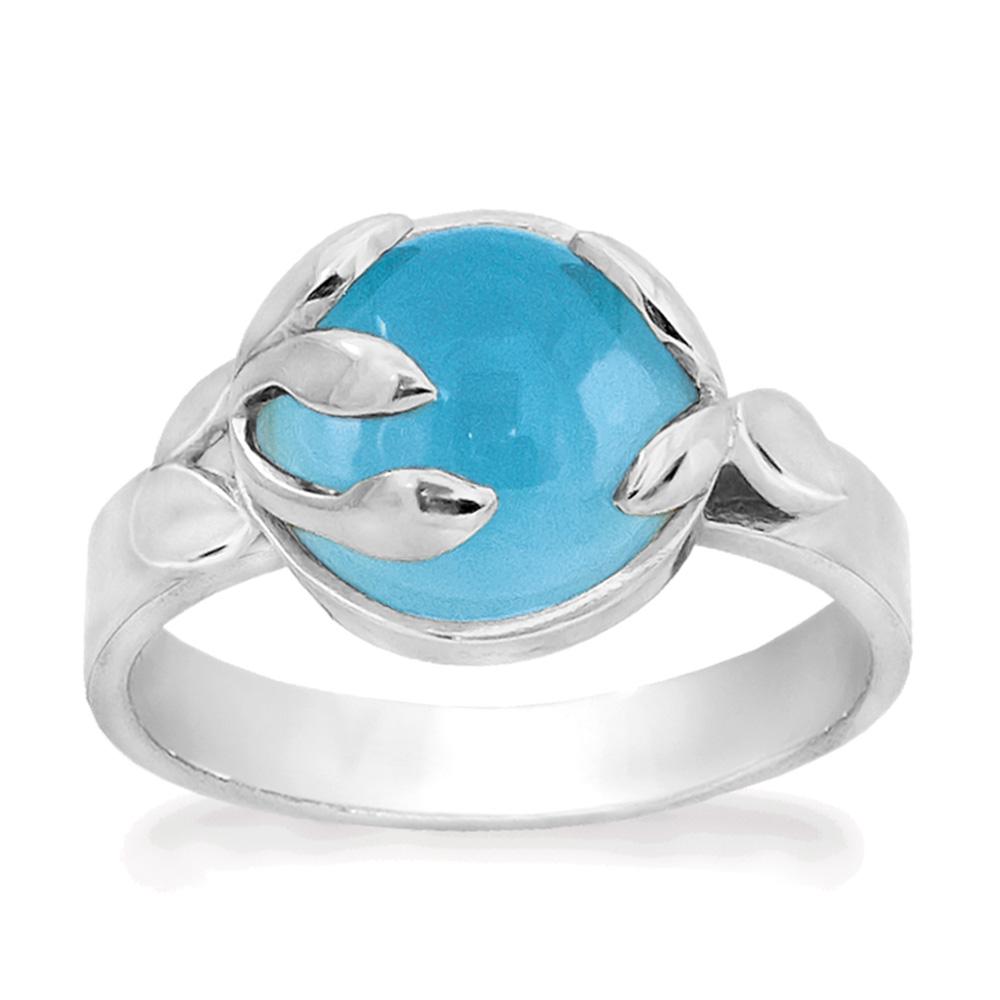 RABINOVICH zilveren ring Serenity met blauwe chalcedoon maat 18