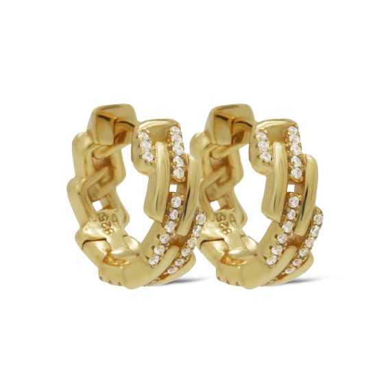 Karma oorringen NAVIAA | zilver verguld | zirkonia's | H613GP 