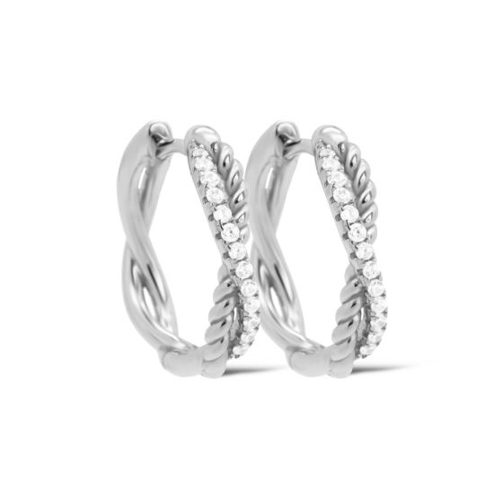 Karma oorringen FILIJNE TWIST | zilver | zirkonia's | H610S