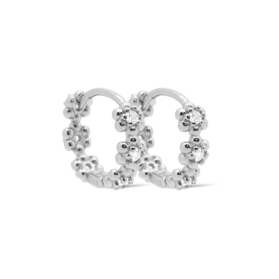 Karma oorringen DAPHNEE Flower | zilver | zirkonia | 13mm | H570S