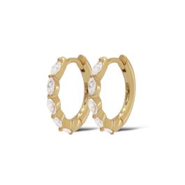 Karma oorringen BERRY Oval | Zilver verguld | zirkonia's | 12mm | H623GP