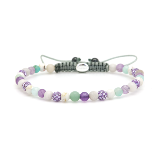 Karma armband, Spiral PLUME XXS (lavender crystal)