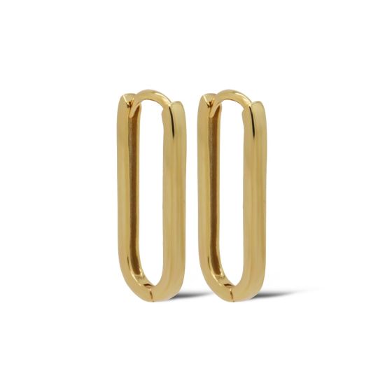Karma oorringen HOLLY Square | Zilver verguld | 25mm | H594GP