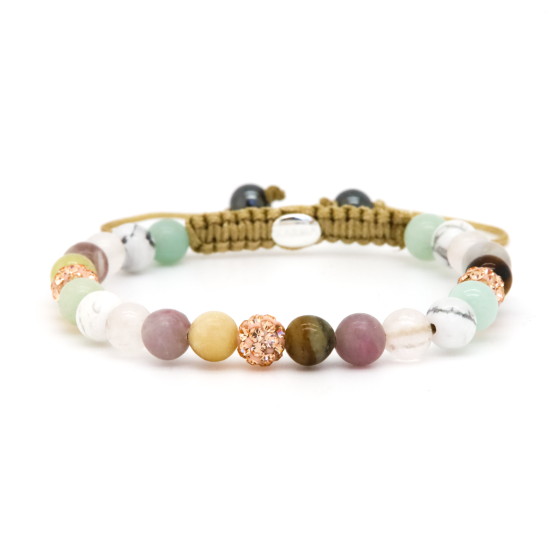 Karma armband, Spiral PHOEBE XS (rosegold crystal)