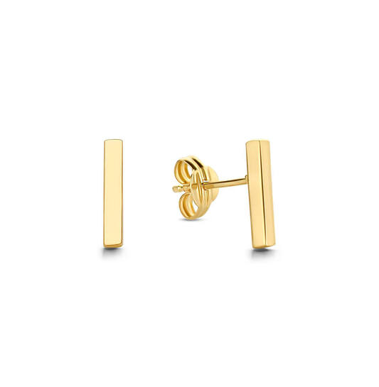 JACKIE GEELGOUDEN OORSTEKER BAR STUDS