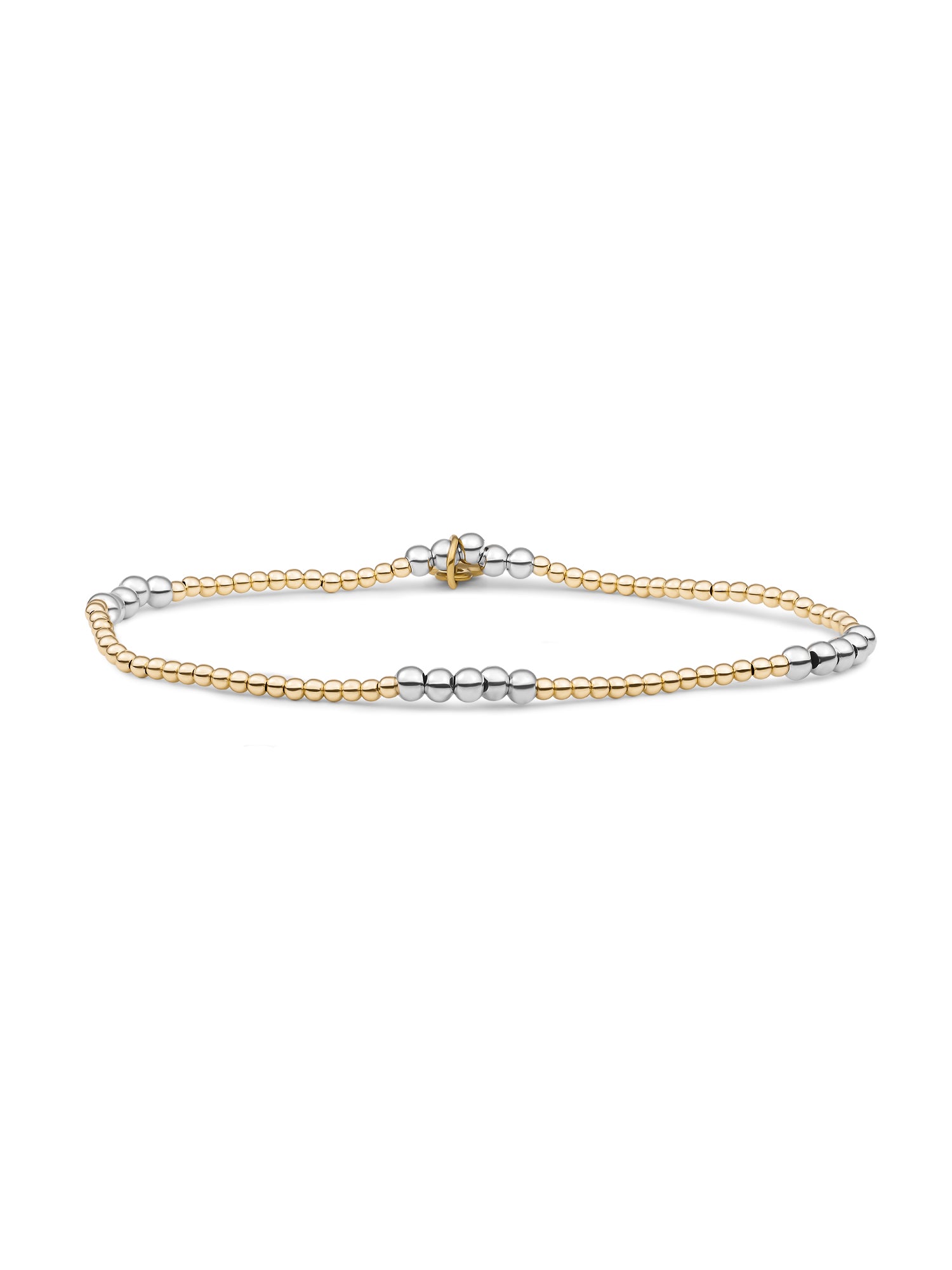 Sparkling Jewels armband bicolor mix | 2mm zilver verguld & 3mm zilver | SB-BI-MIX-03