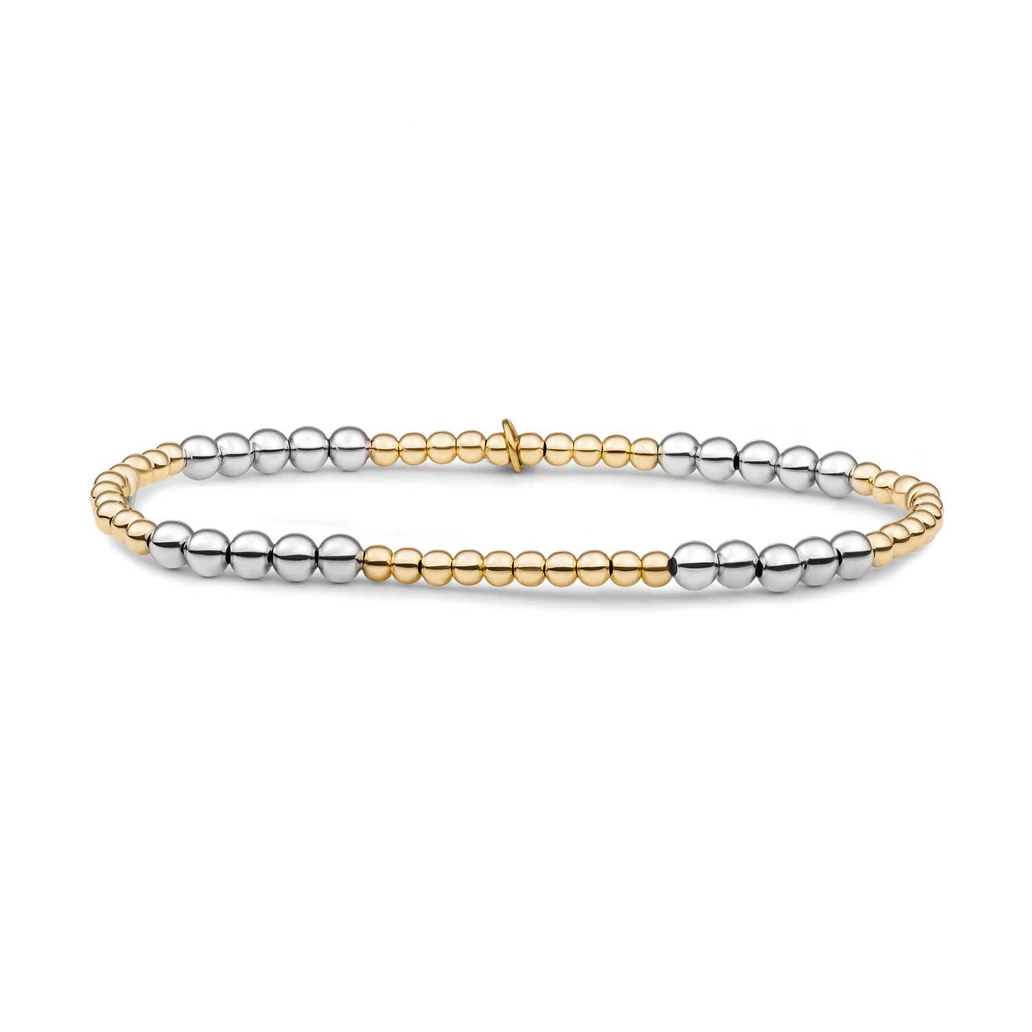 Sparkling Jewels Bicolor Mix Armband | 3mm zilver verguld & 4mm zilver | SB-BI-MIX-04