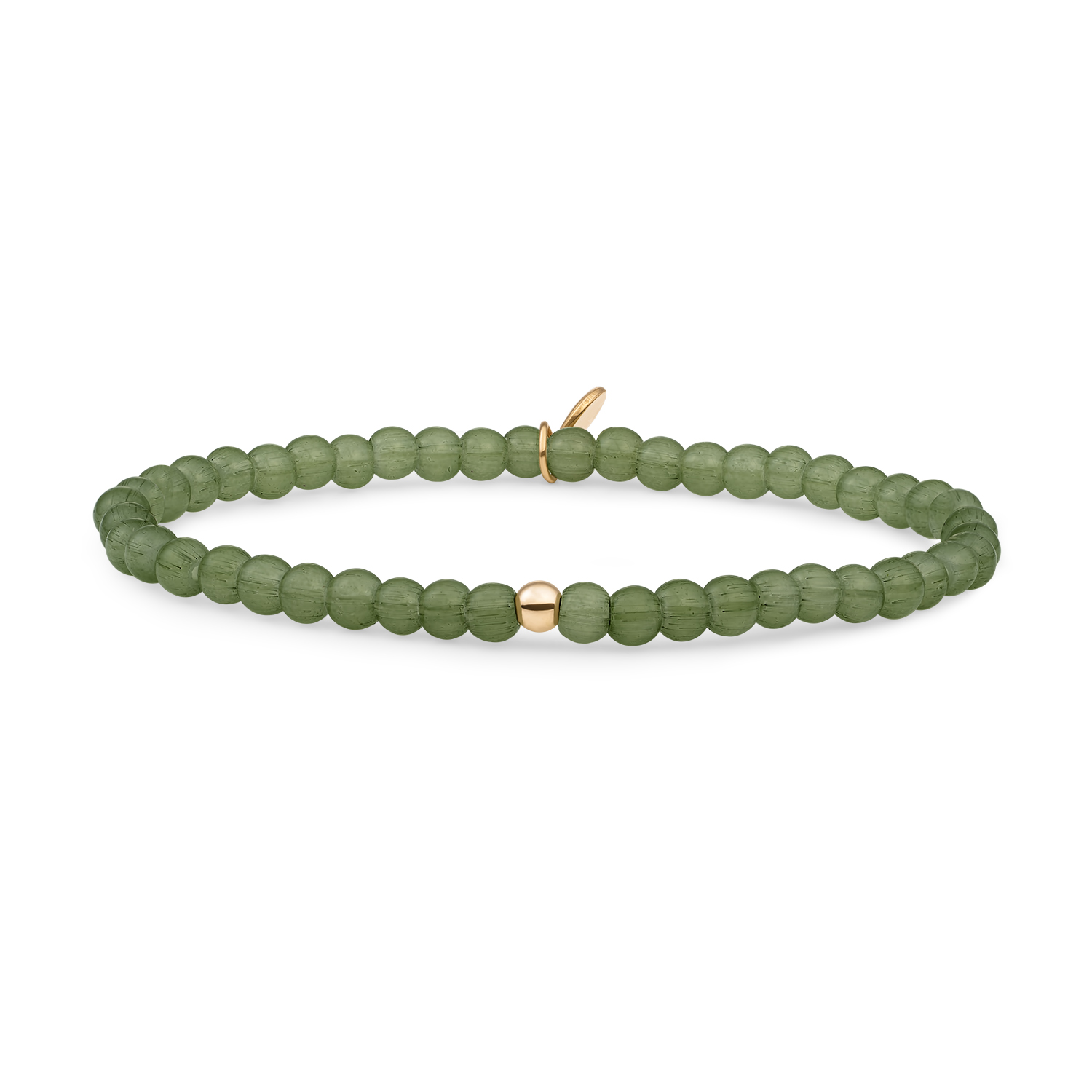 Sparkling Jewels Lime Jade Saturn Small armband | 4mm | zilver verguld