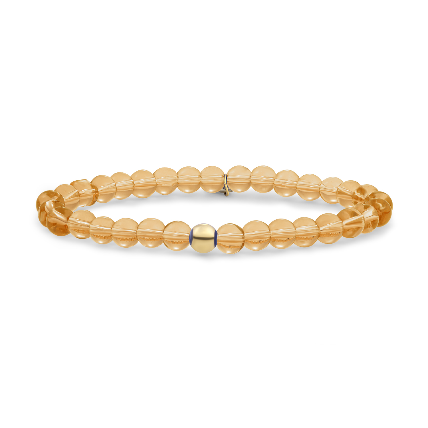 Sparkling Jewels Light Gold Citrine Quartz Saturn Large armband | 6mm | SBG-GEM65-ADD-6MM
