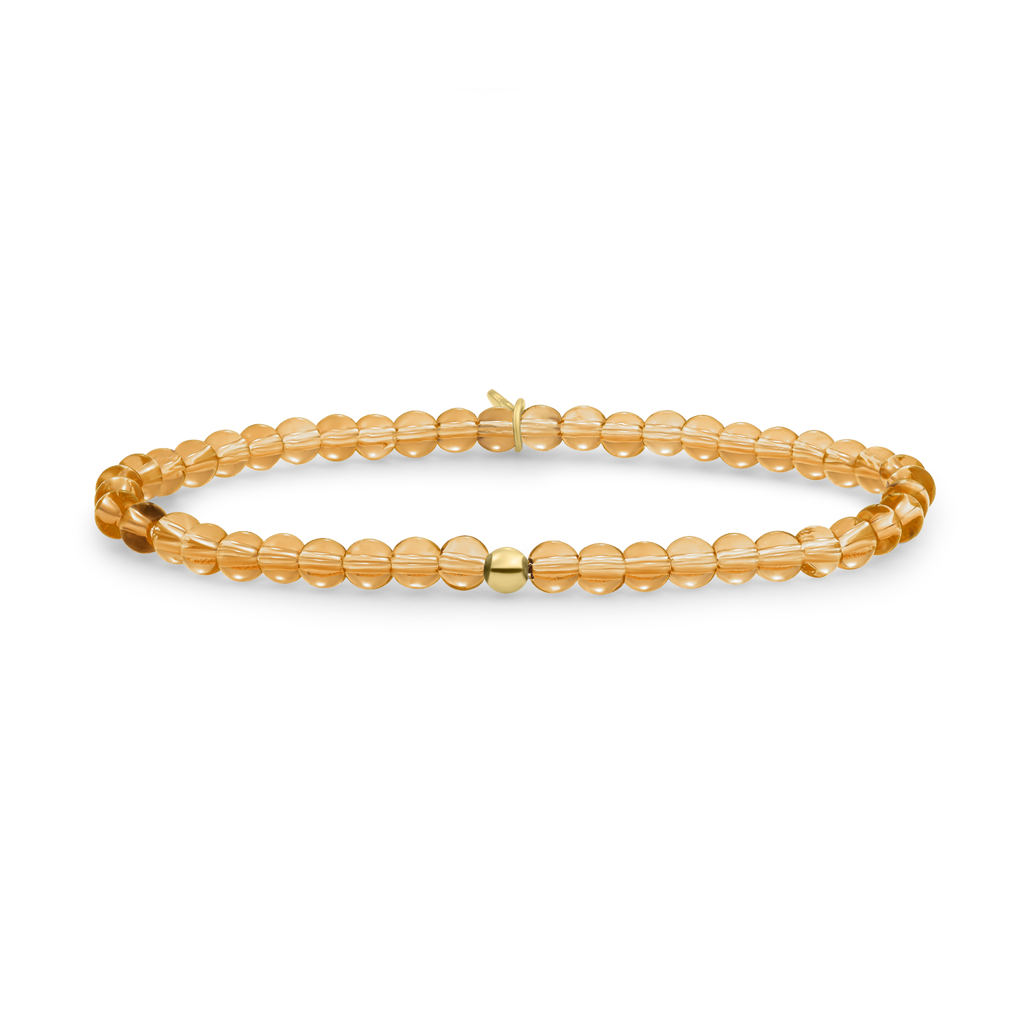 Sparkling Jewels Light Gold Citrine Quartz Saturn Small | Citrien quartz en zilver verguld | 4mm | SBG-GEM65-ADD-4MM
