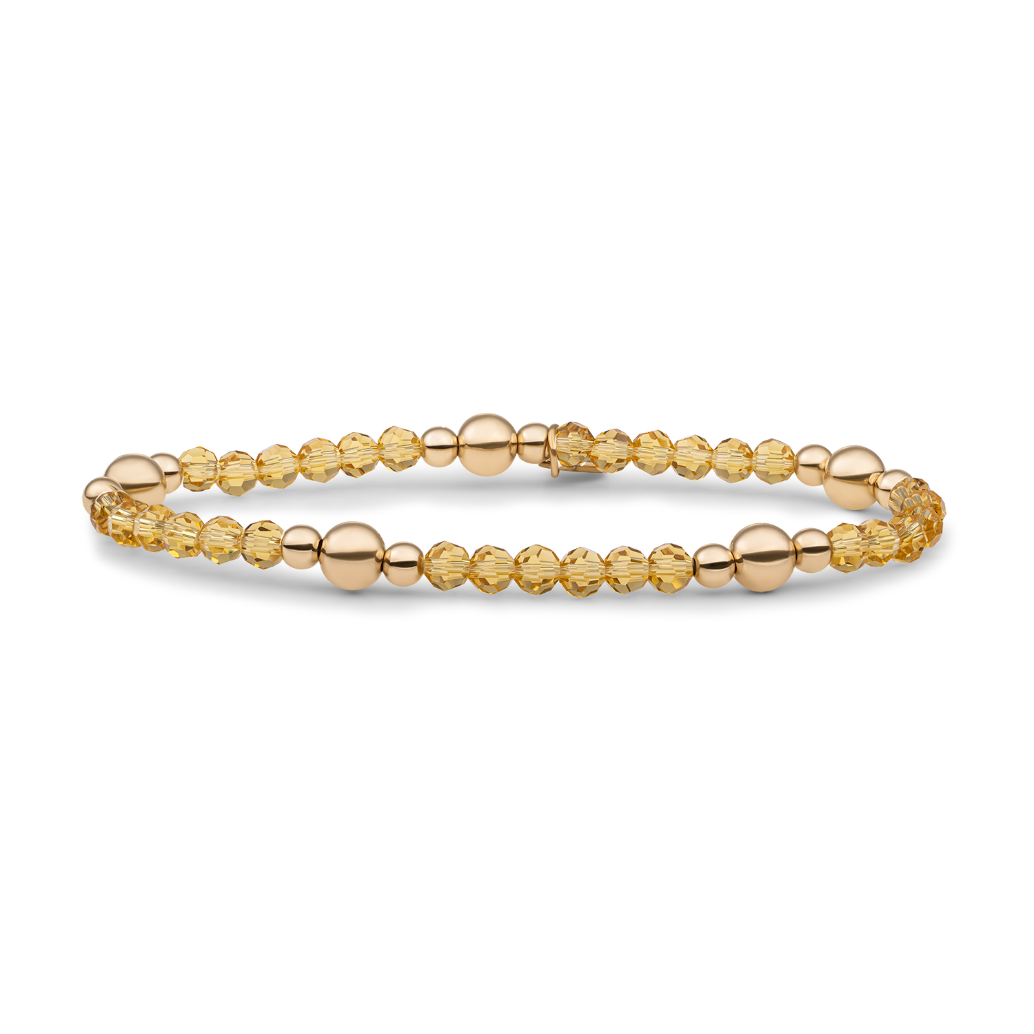 Sparkling Jewels Light Gold Citrine Quartz Bold Mix | Citrien quartz en zilver verguld | BLK01G-G65