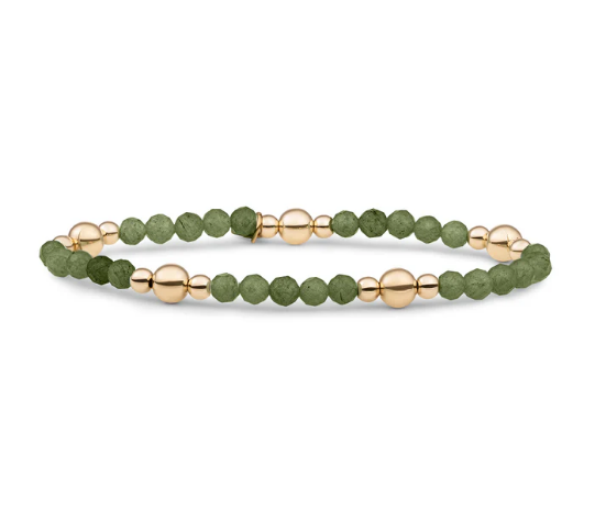 Armband | Lime Jade Bold Mix - Goud