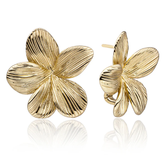 Oorbellen | Flora Push Back Oorbellen Goud