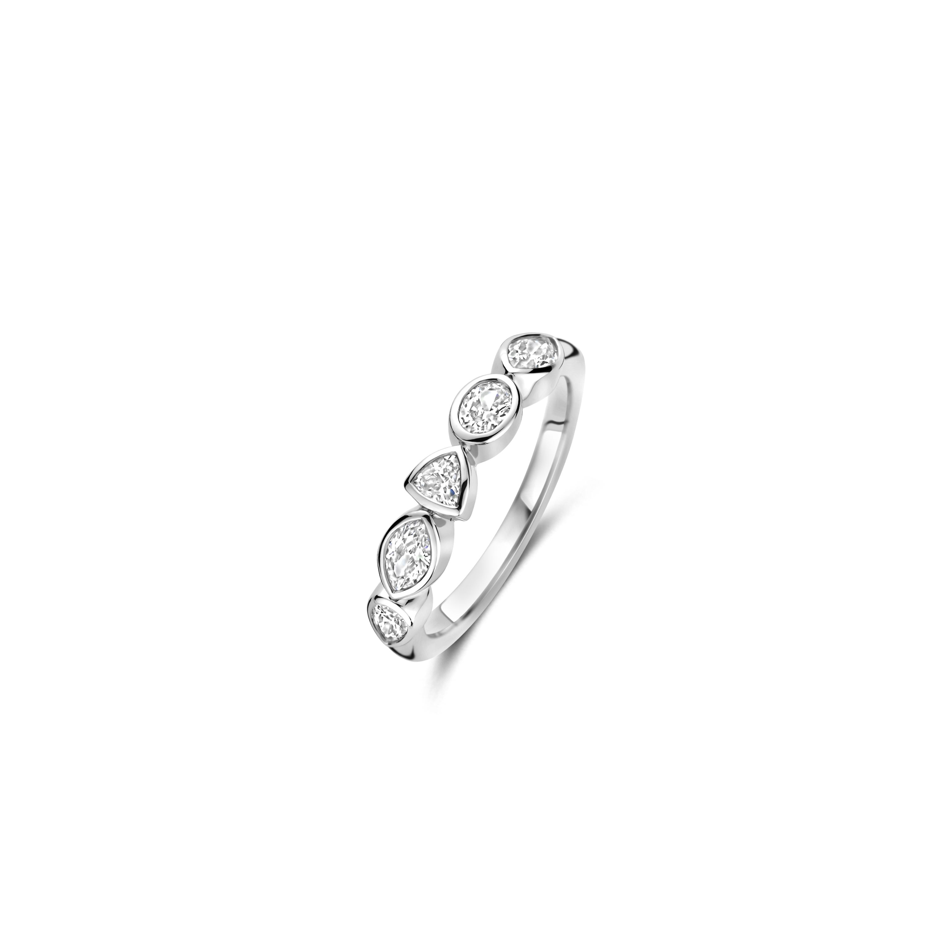 Ti Sento - Zilveren damesring bezet met zirconia's - 12362ZI/54