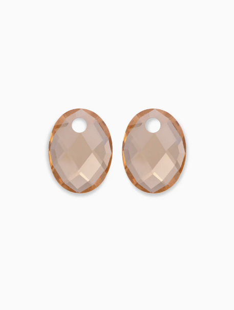 Sparkling Jewels - Earstones Medium Oval Light Gold Citrine Quartz - EAGEM65-MO
