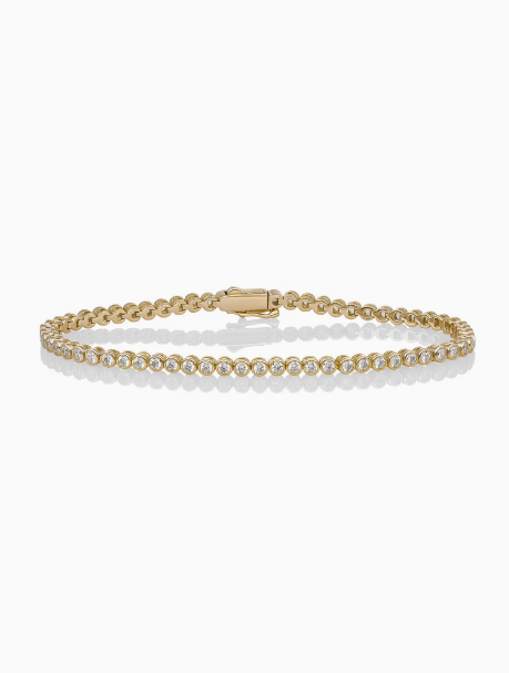 Armband | Tennis Round CZ Goud plated - Zilver - Medium