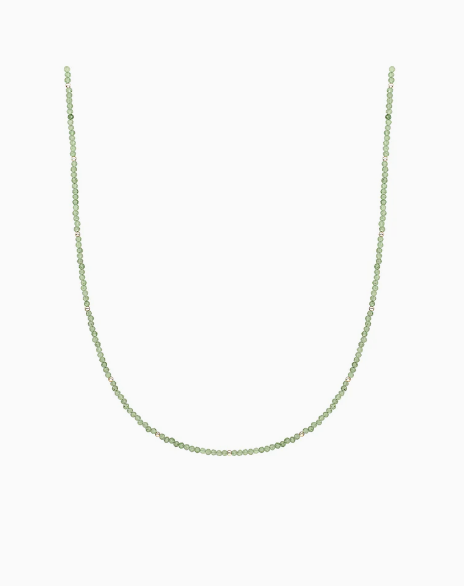 Sparkling Jewels - Zilveren collier met Lime Jade, 2mm 42/44cm - NLK04G-G64