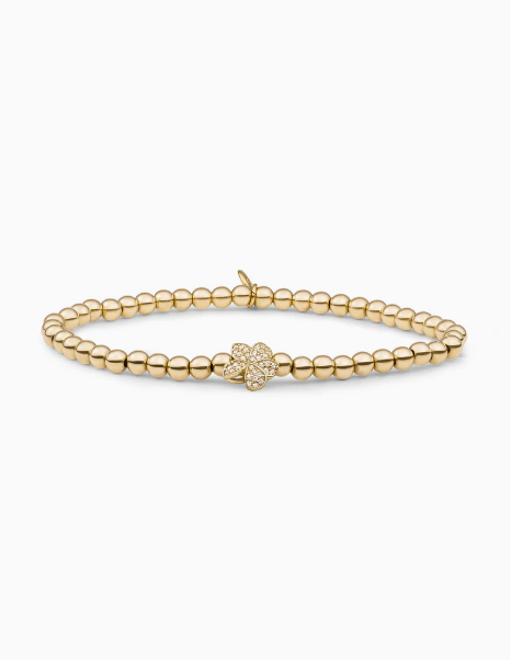 Armband | Flora Disc Goud - White CZ