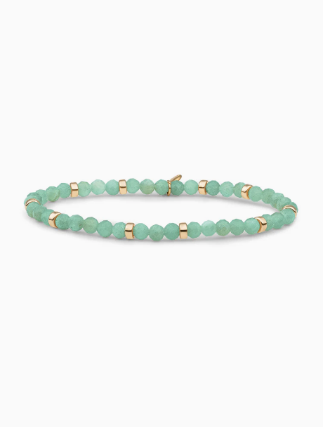 Armband | Rich Groen Amazonite Roundel Interstellar - Goud