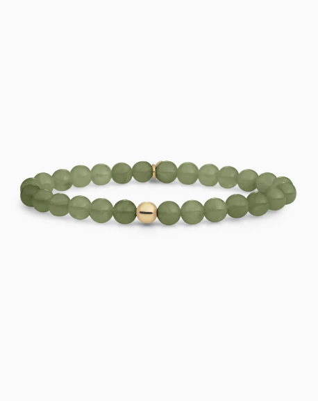 Armband | Lime Jade Saturn large - Goud - 6mm