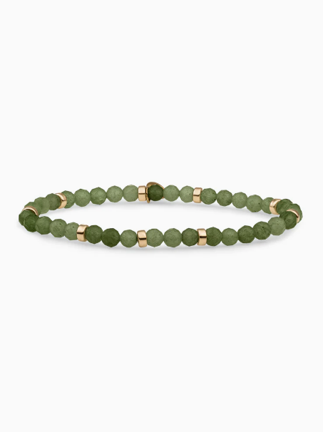 SPARKLING JEWELS ARMBAND LIME JADE SATURN SMALL GOLD