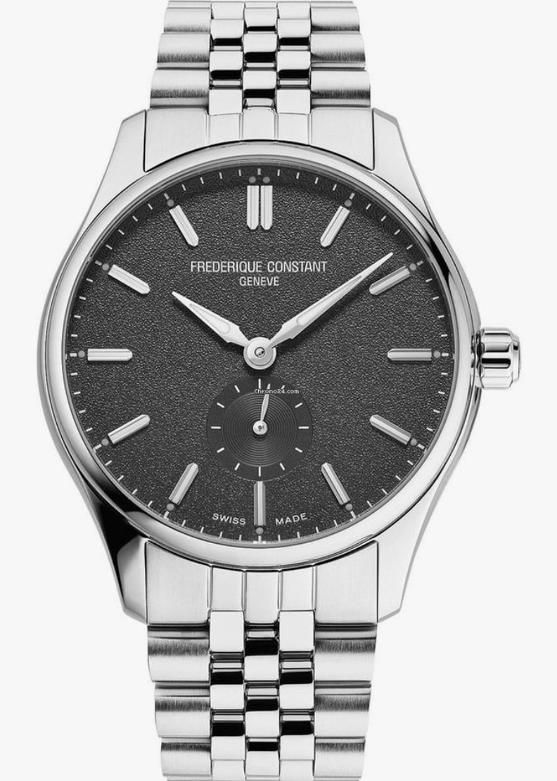 Frédérique Constant Classic automaat met kleine seconde model FC-530G3B6B edelstalen kast 5 ATM waterdicht zandkleurige wijzerplaat en edelstalen band.