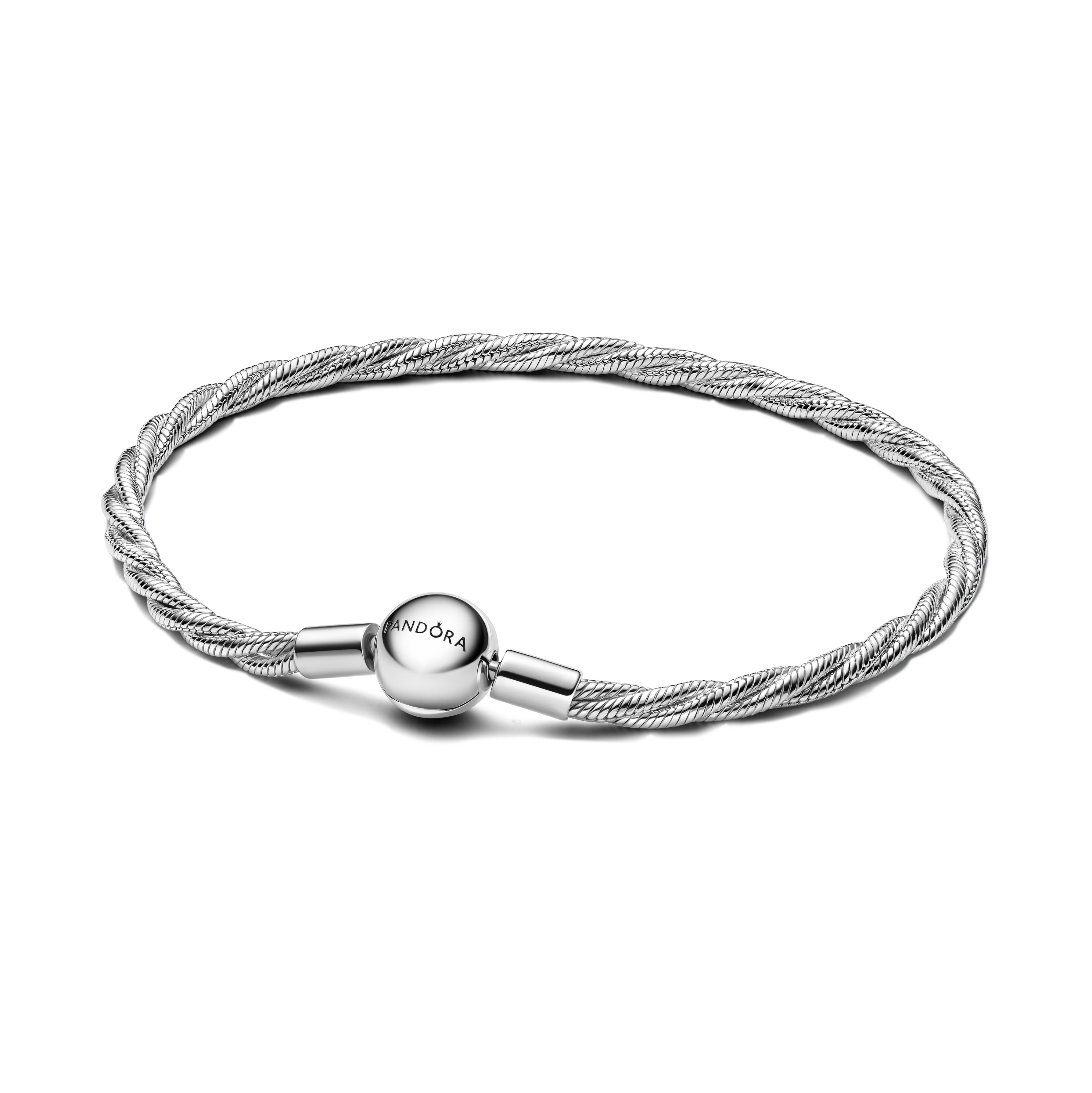 Pandora armband;  Round Pandora Clasp Twisted Snake Chain