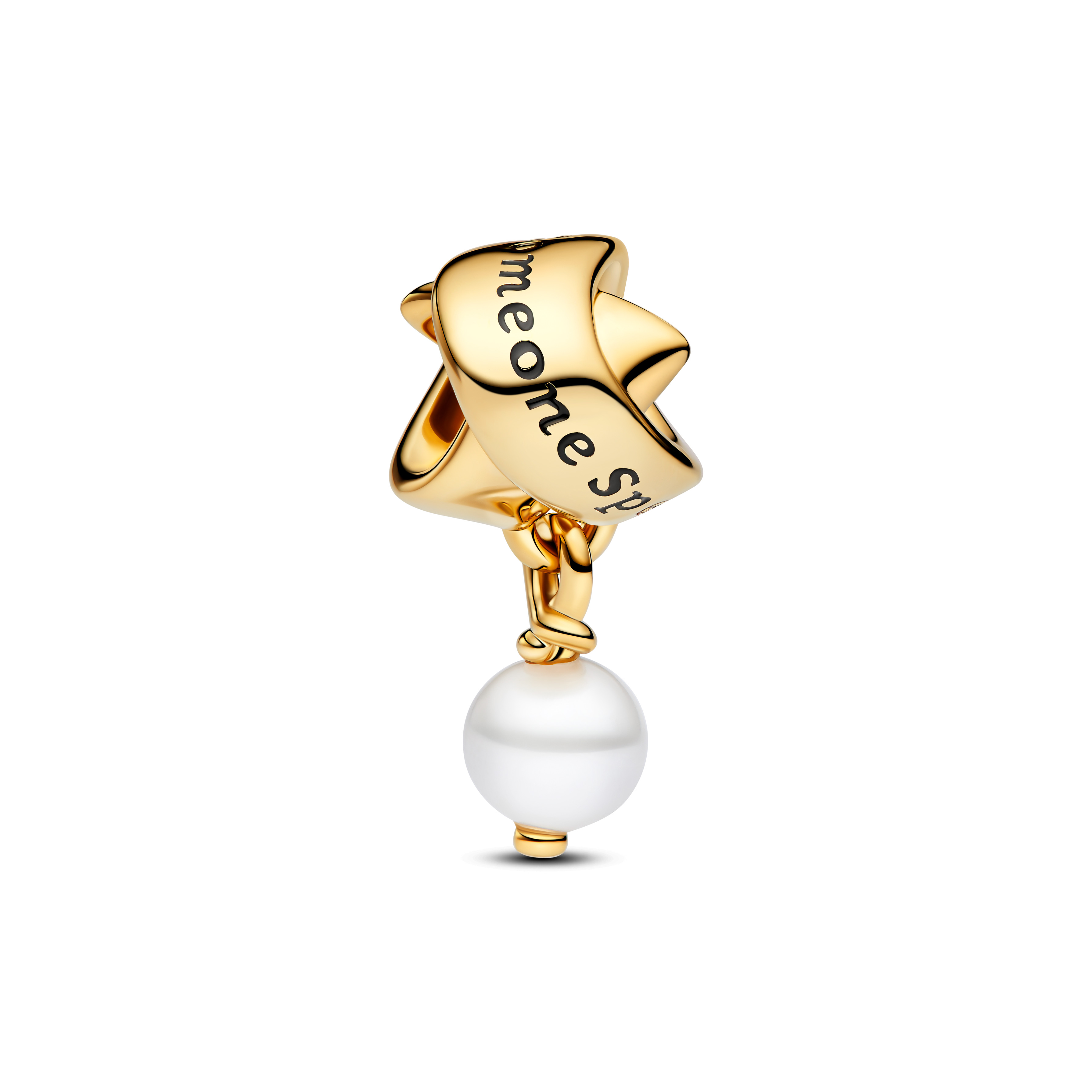 Pandora - Someone Special, vergulde bedel met witte zoetwater parel, Shine - 763784C01