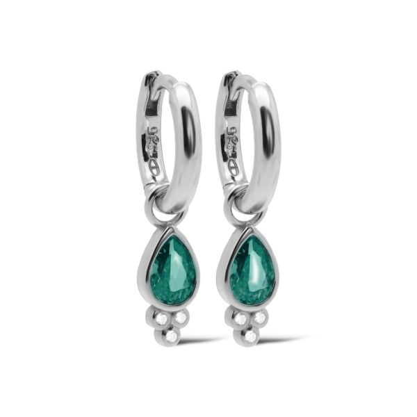 Karma oorringen HERA Drop TEAL BLUE | zilver | zirkonia | A160_TB
