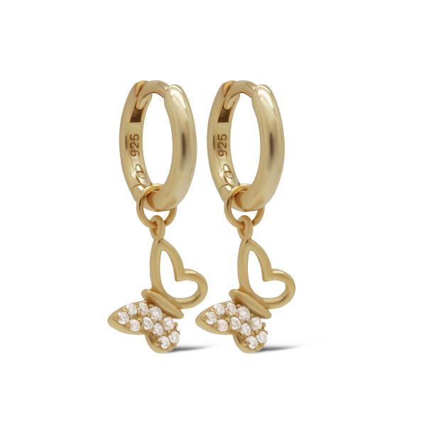 Karma oorringen FELIA zirconia Butterfly | zilver verguld | A163GP