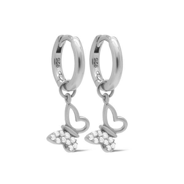 Karma oorringen FELIA zirconia Butterfly | zilver | A163S
