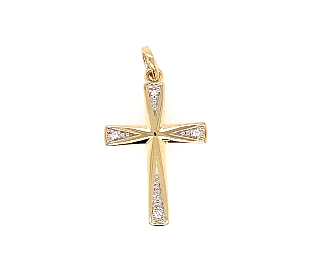De Gouden hanger kruis met diamant is een elegante gouden hanger met een briljantgeslepen diamant. Het heeft een gouden kleur en is perfect als subtiele blikvanger om je nek. Draag deze hanger op een eenvoudige ketting voor een verfijnde uitstraling, zowel bij dagelijkse als speciale gelegenheden.