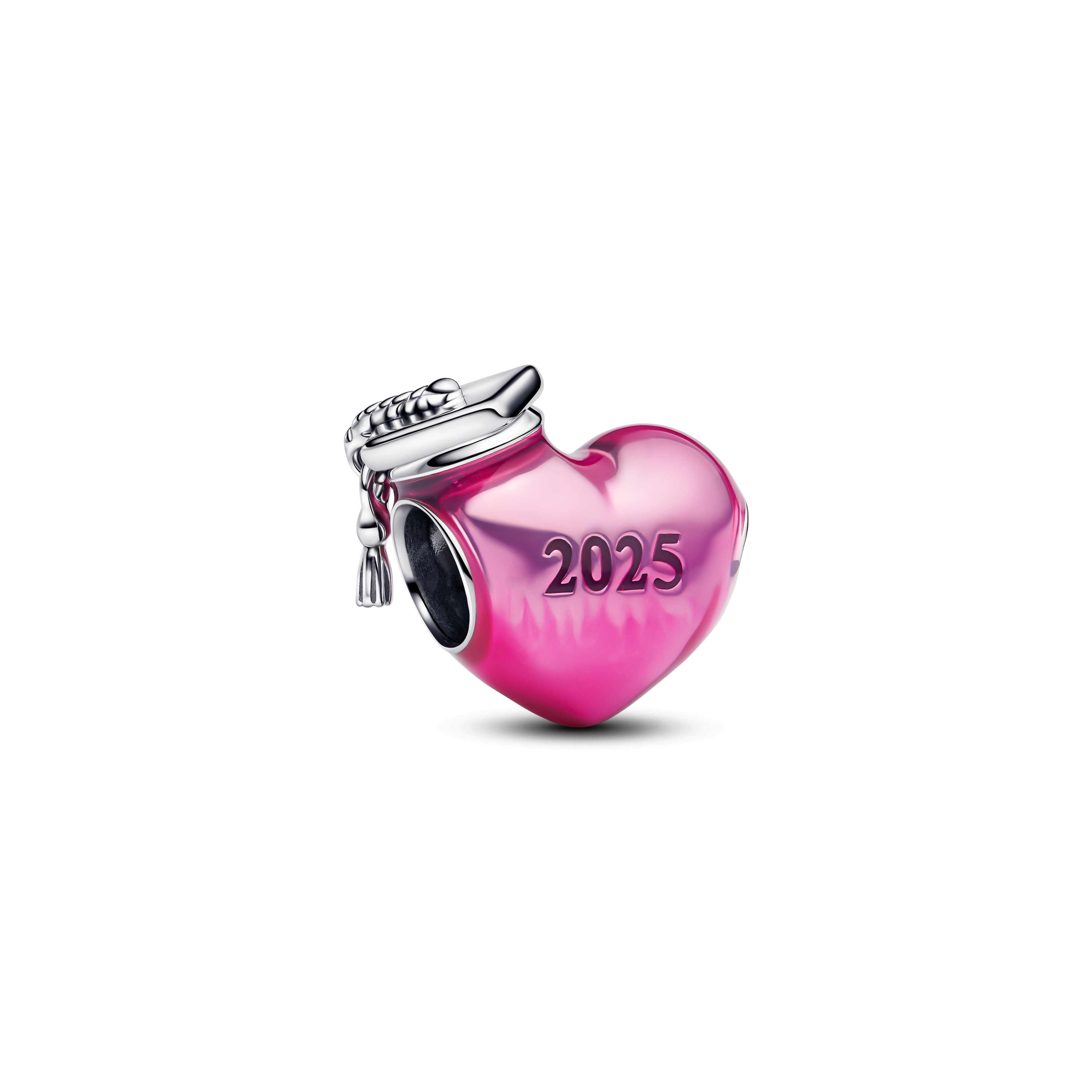 Pandora - Zilveren hart Geslaagd 2025 met roze emaille - 793788C01
