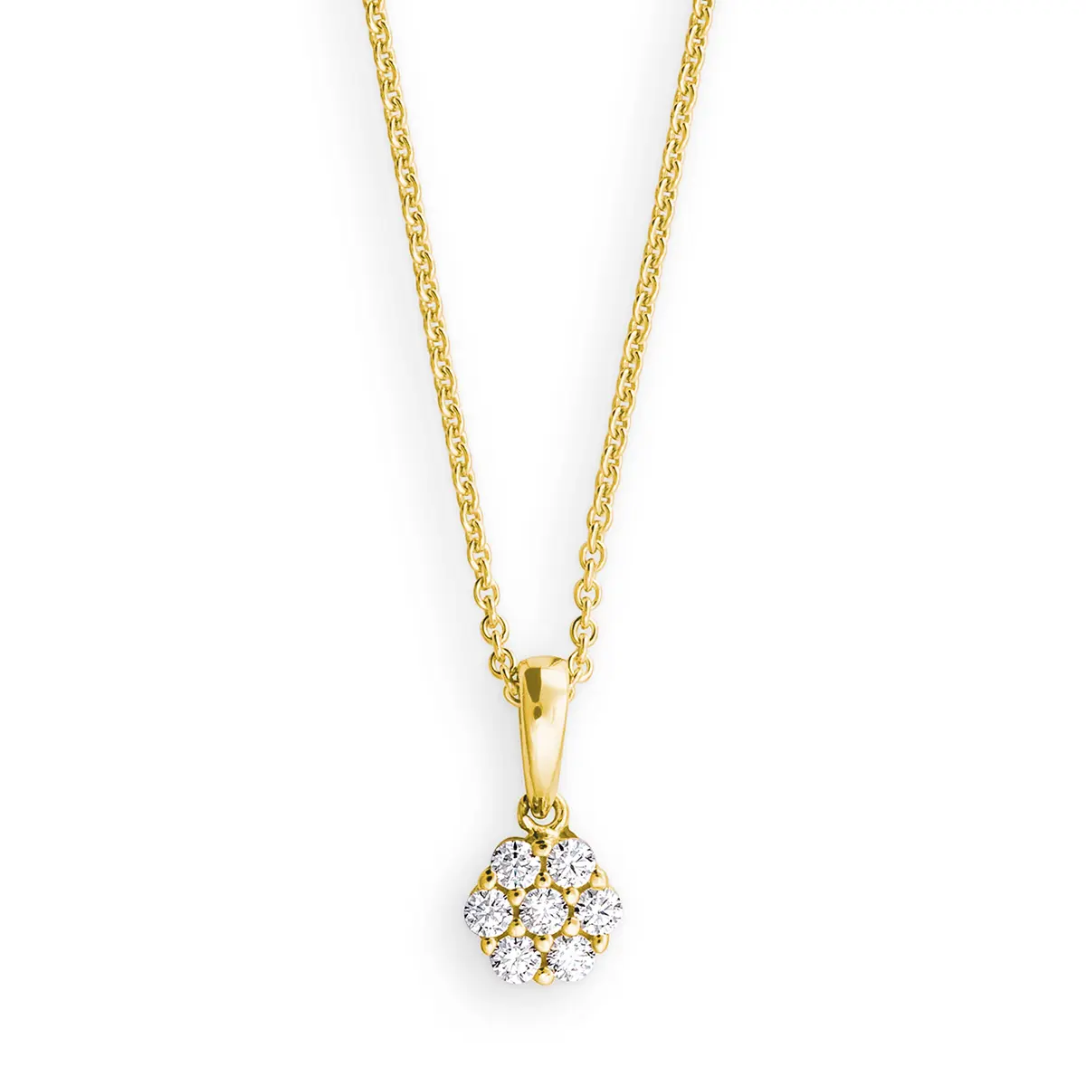 Gouden entourage hanger met zirkonia.
Hanger komt excl. collier
