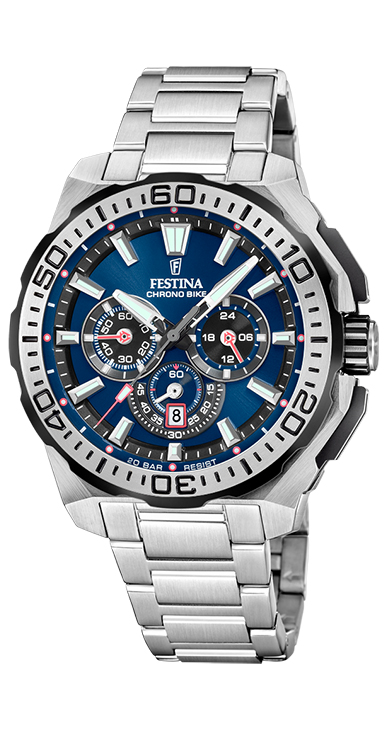 Fantastische Festina Chrono, met een sportieve look.

De Festina Chrono is gemaakt van hoogwaardig edelstaal. Elk uurwerk heeft een sportieve zwarte look door de mooi gedetailleerde wijzerplaten. Alle uurwerken zijn voorzien van een Quartz uurwerk met chronograaf, tachymeter, datumweergave en 24-uurs aanduiding en zijn 10 ATM waterdicht.