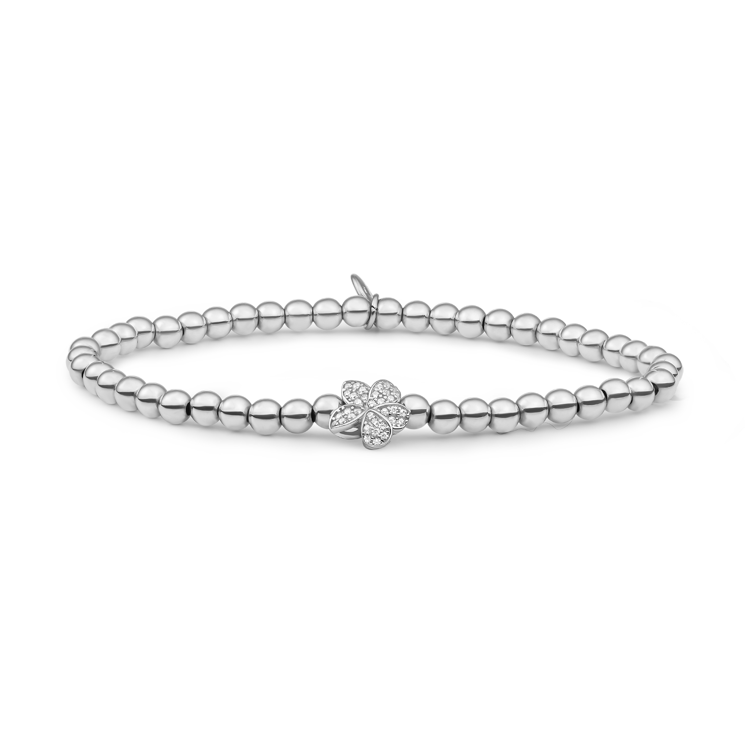 Sparkling Jewels armband Flower Disc CZ Silver