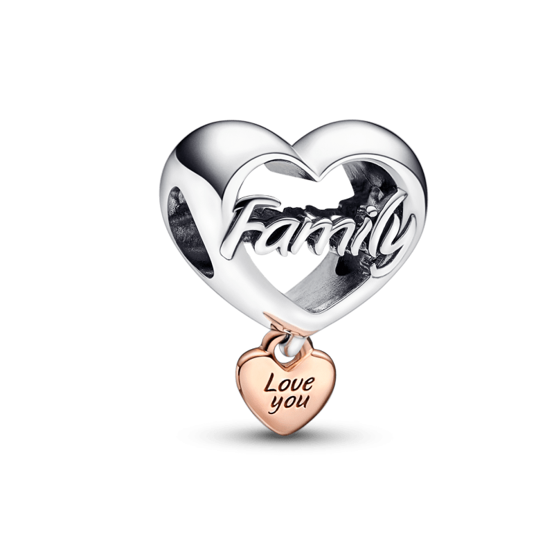 Family heart. love you pandora rose aanhanger - 782326C00