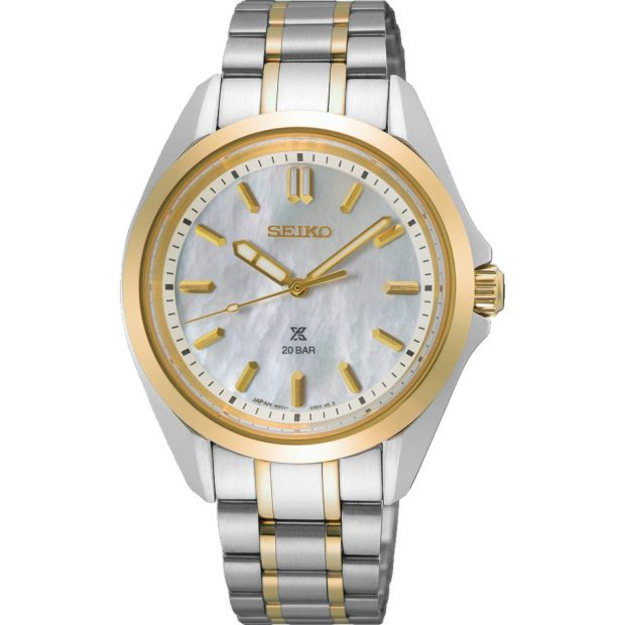Seiko Prospex - Bicolor staal dameshorloge, 200 meter WR, Saffierglas - SUR608J1