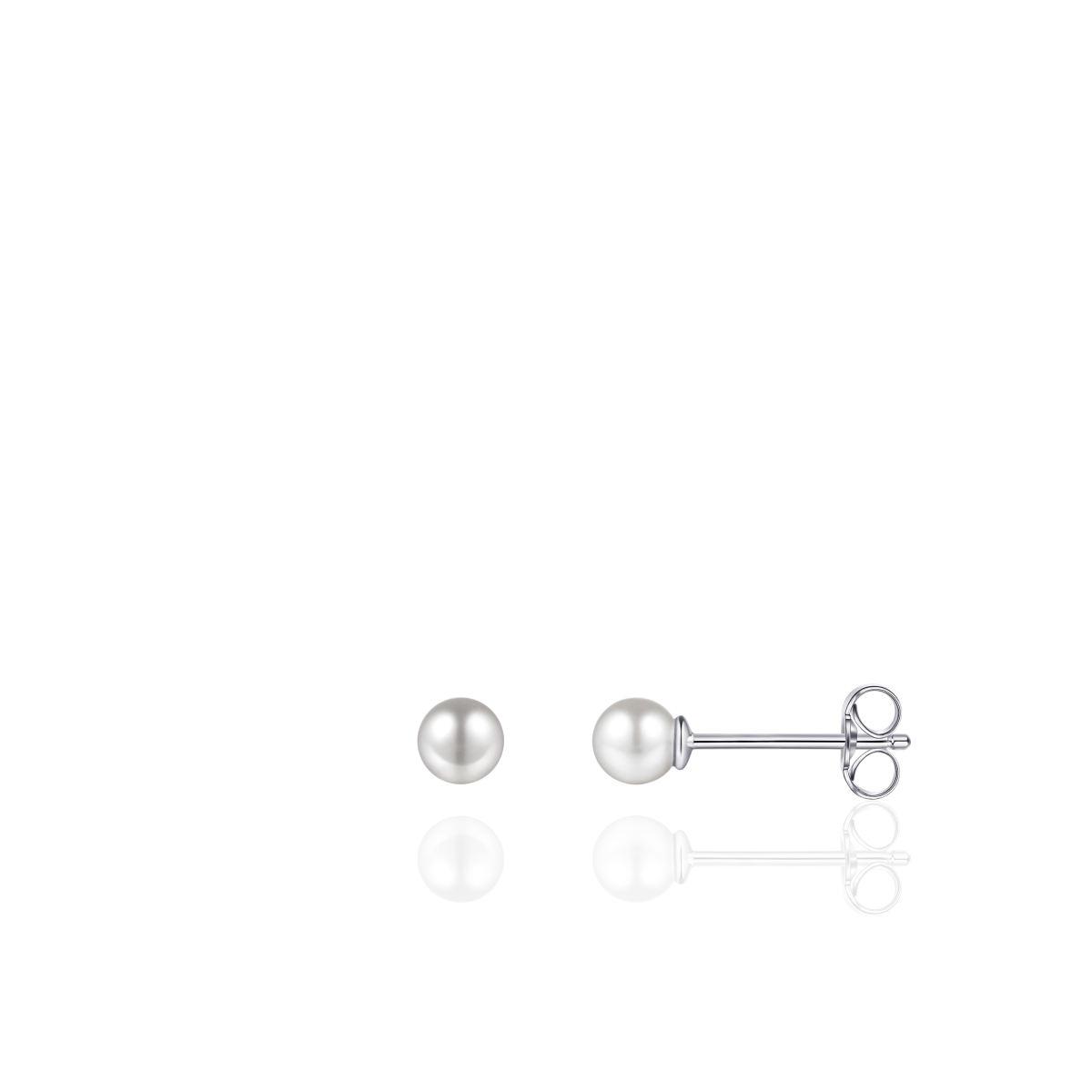 Parel oorstekers zilver 4 mm