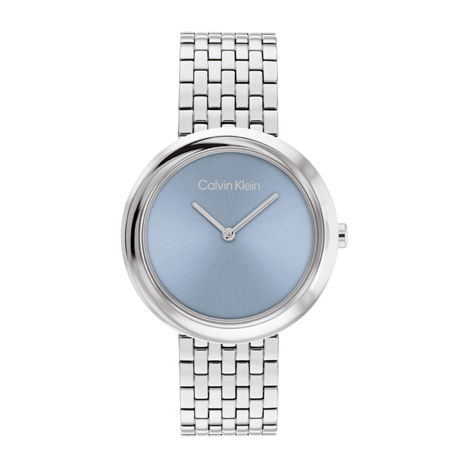 Calvin Klein CK25100065 Dames Staal Horloge 34mm 
Dit Calvin Klein dameshorloge met nr CK25100065 is een chique en stijlvol ontwerp. De stijlvolle zilverkleurige stalen kast heeft een bolle rand en een lichtblauwe sunray wijzerplaat met enkel wijzers en de merknaam. Strak aan de vol glimmende kast zit een zilverkleurige fijne schakelband. Het opvallende horloge heeft een mineraalglas, een doorsnee van 34mm en is 3ATM.

OVER CALVIN KLEIN
Calvin Klein is een wereldwijd lifestylemerk dat gewaagde, vooruitstrevende idealen en een verleidelijke, vaak minimalistische, esthetiek nastreeft. Calvin Klein werd groot in de jaren 70 door haar mode- en merkjeans collecties. In de jaren 80 lanceerde Calvin Klein haar spraakmakende ondergoed dat uitdrukkelijk van logo ’s voorzien was. Vanwege het grote succes is het merk ook succesvol uitgerold in Accessoires, Parfums, Home, Brillen, Golf, Horloges en Sieraden.
Sinds de oprichting in 1968 door Calvin Klein, heeft het merk haar reputatie opgebouwd als leider in de Amerikaanse mode, dankzij een cleane esthetiek en innovatieve ontwerpen. Calvin Klein wil haar publiek verleiden en inspireren door middel van provocerende beelden en opvallende ontwerpen die prikkelen. 

SPECIFICATIES:
- Mineraalglas
- Zilverkleurige stalen kast
- Blauwe sunray wijzerplaat 
- Zilverkleurige fijne schakelband
- Ronde kastvorm, Ø 34mm
- 3ATM
