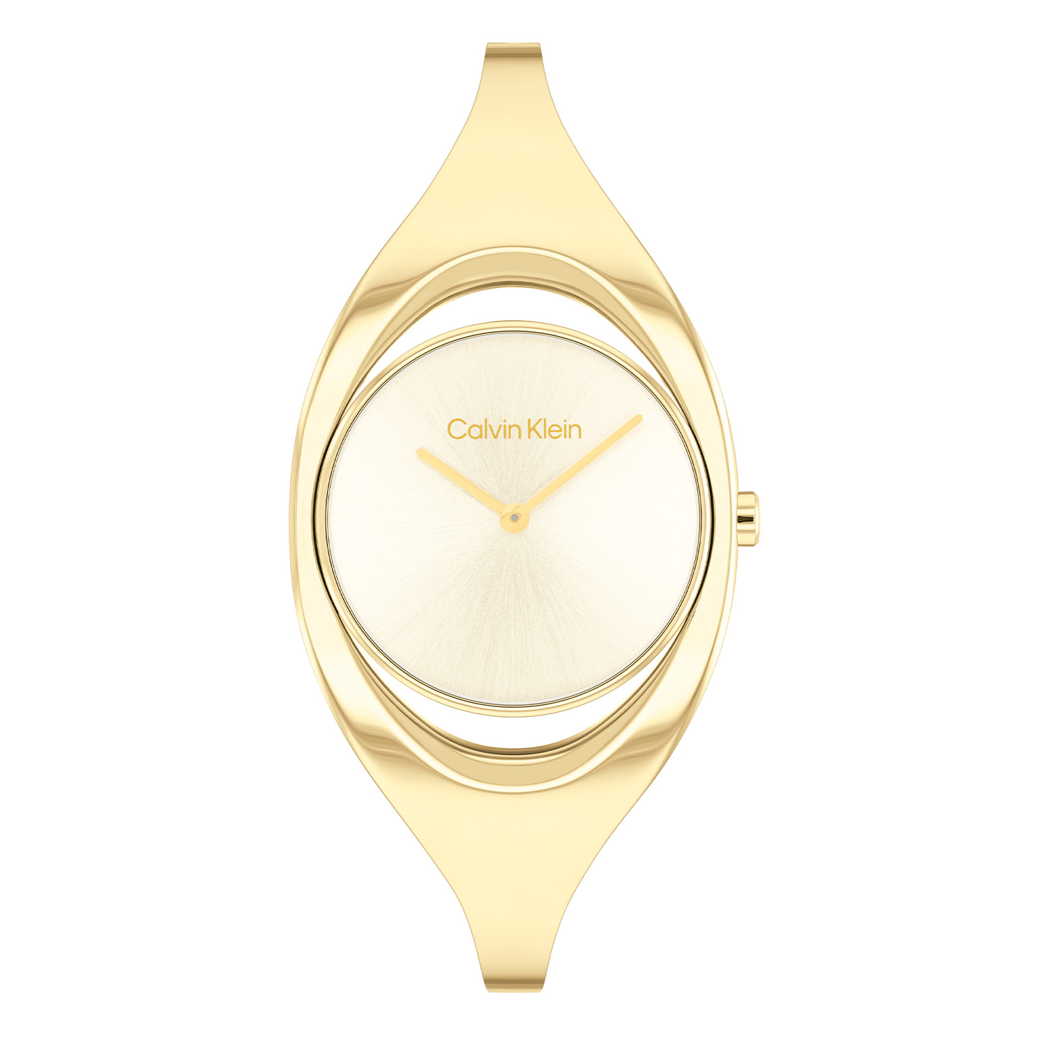 Calvin Klein CK25200422 Dames Staal Horloge 30mm 
Dit Calvin Klein dameshorloge met nr CK25200422 is een chique ontwerp. De stijlvolle goudkleurige ronde stalen kast heeft een opening in de rand, dit geeft het klokje een zwevend effect in de band. Op de goudkleurige sunray wijzerplaat zijn de fijne wijzers mooi zichtbaar en staat de naam Calvin Klein afgedrukt. Het bezondere aan dit model is een doorlopende goudkleurige bangle band. Het sierlijke horloge heeft een mineraalglas, een doorsnee van 30mm en is 3 ATM.

OVER CALVIN KLEIN
Calvin Klein is een wereldwijd lifestylemerk dat gewaagde, vooruitstrevende idealen en een verleidelijke, vaak minimalistische, esthetiek nastreeft. Calvin Klein werd groot in de jaren 70 door haar mode- en merkjeans collecties. In de jaren 80 lanceerde Calvin Klein haar spraakmakende ondergoed dat uitdrukkelijk van logo ’s voorzien was. Vanwege het grote succes is het merk ook succesvol uitgerold in Accessoires, Parfums, Home, Brillen, Golf, Horloges en Sieraden.
Sinds de oprichting in 1968 door Calvin Klein, heeft het merk haar reputatie opgebouwd als leider in de Amerikaanse mode, dankzij een cleane esthetiek en innovatieve ontwerpen. Calvin Klein wil haar publiek verleiden en inspireren door middel van provocerende beelden en opvallende ontwerpen die prikkelen. 

SPECIFICATIES:
- Mineraalglas
- Goudkleurige stalen kast
- Goudkleurige sunray wijzerplaat 
- Goudkleurige bangle band
- Ronde kastvorm, Ø 30mm
- 3 ATM