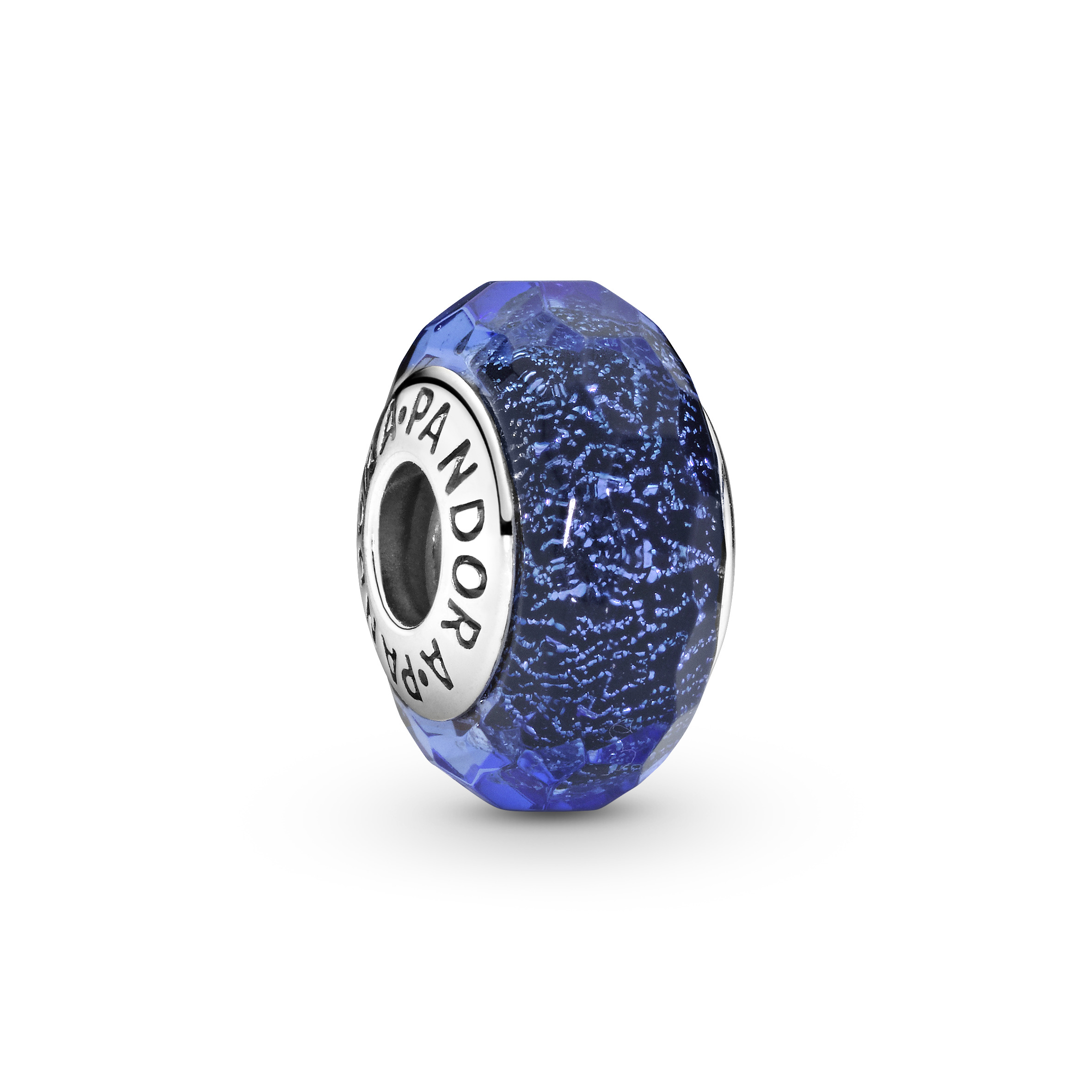 Pandora - Iriserend blauw gefacetteerd Murano glas