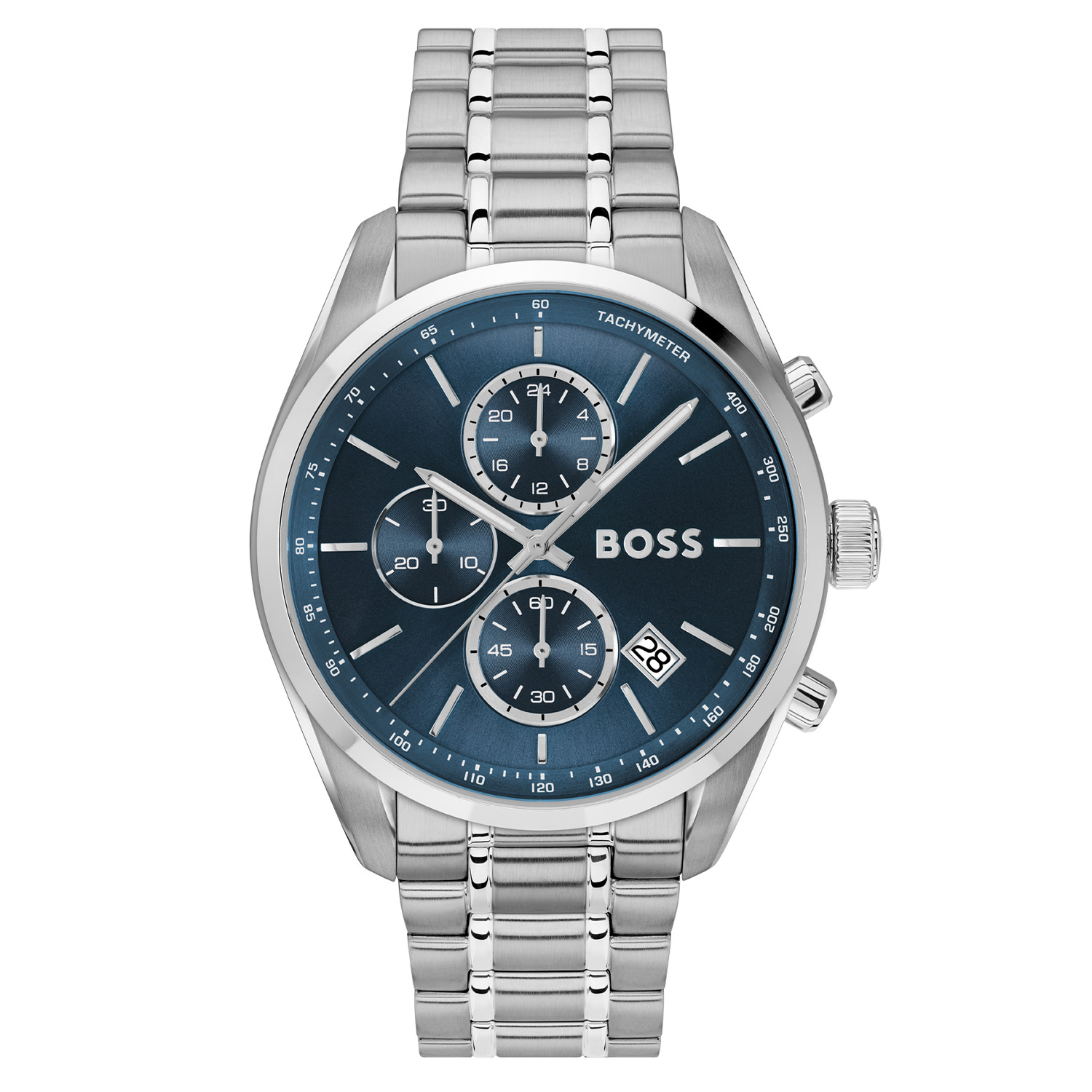 BOSS is voor degenen die een zelfbepaald leven leiden met stijl, passie en doel.

BOSS HB1514226 GRAND PRIX Herenhorloge 44mm
Dit BOSS horloge uit de GRAND PRIX serie met artikelnr: HB1514226 heeft een luxe uitstraling. Zeer geschikt voor de moderne stijlvolle man van nu. Het herenhorloge valt op door zijn stalen horlogekast met een gladde bezel en een blauwe sunray wijzerplaat met een chronograaf en een datum. De wijzers hebben een fijn lumibrite accent. Aan de kast zit een stalen schakelband met een vouwsluiting. Het horloge heeft een doorsnee van 44mm een mineraalglas en is 5ATM. 

HET MERK:
HUGO BOSS is afgestemd op levensstijlen waar het gaat om kwaliteit en precisie. Het wereldwijde fashionlabel is verdeeld in twee merken: BOSS en HUGO. Het merk BOSS biedt geavanceerde, moderne horloges gericht op kwaliteit en design om een onberispelijke look te cre&euml;ren &ndash; of het nu zakelijk, casual of sportief is. De horloge collectie van BOSS is perfect afgestemd op levensstijlen waar het gaat om kwaliteit en precisie. BOSS is op maat gemaakt in een onberispelijke stijl.

Blijf stijlvol bij de tijd. Voor de BOSS-vrouw is stijl het handelsmerk en draait alles om
details. Breng uw look naar een hoger niveau met onze nieuwe en kenmerkende horlogecollectie.

SPECIFICATIES:
- Mineraalglas
- Ronde kastvorm, &Oslash; 44mm
- Stalen horlogekast
- Blauwe wijzerplaat
- Stalen schakelband
- 5ATM