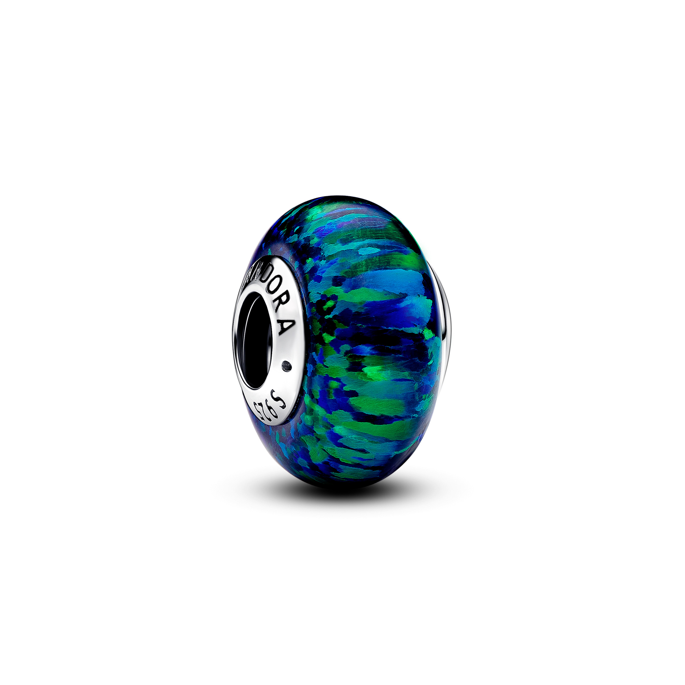 Pandora - Zilveren bedel met blauw/groene Lab-created opaal - 791691C04