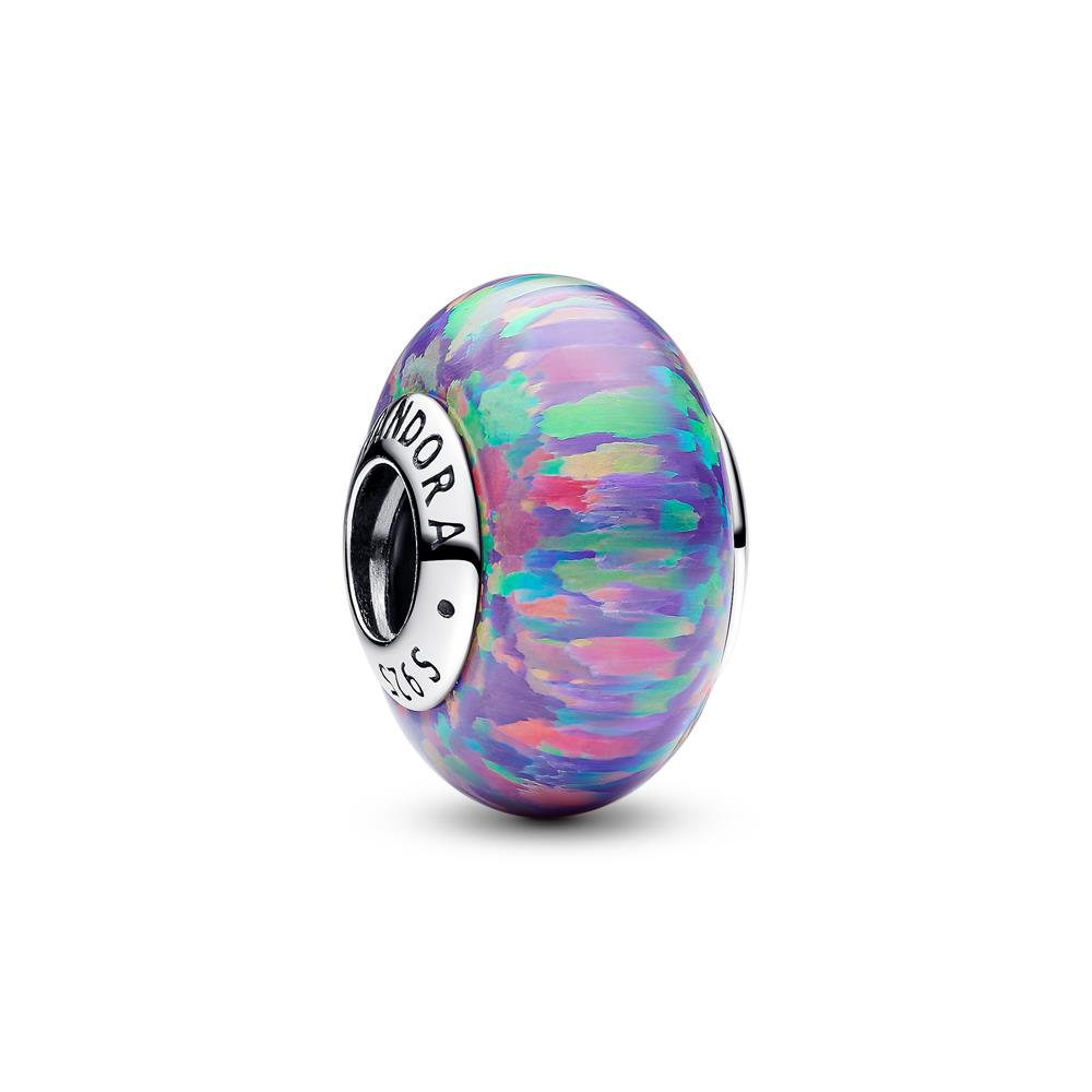 Pandora - Sterling silver charm with lab-created opal, Lavendel - 791691C05