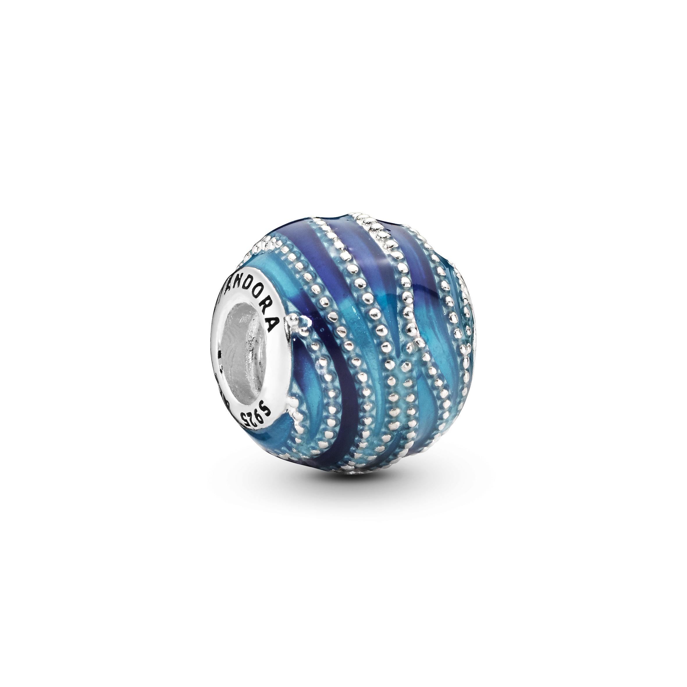 Pandora - Water silver charm with mixed blue enamel colors - 797012ENMX