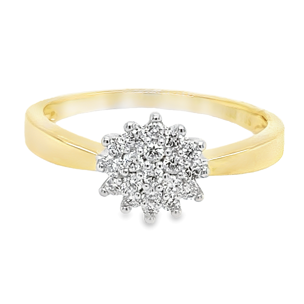 Gouden entourage ring met diamant 0,26 karaat gre2168-55